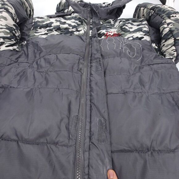 VINTAGE 90s Fubu 05 Down Puffer Jacket Ripstop Winter Coat Camo Y2k Gorpcore XL - Picture 8 of 16